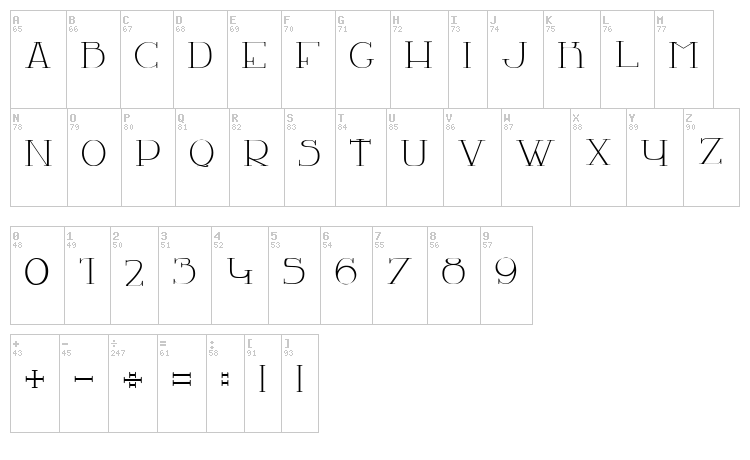 La Chambre 77 font map